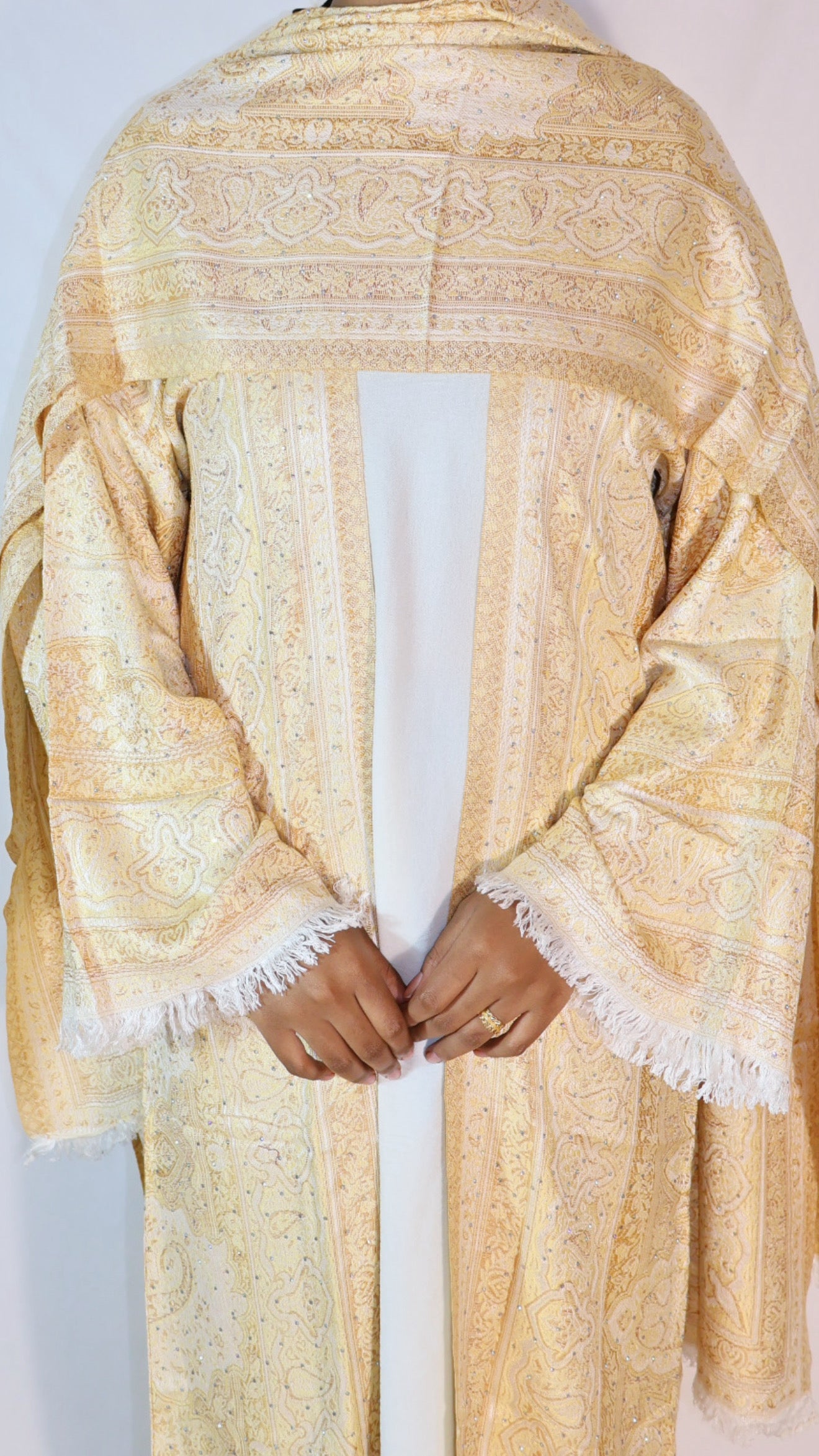 Pashmina abaya -Yellow