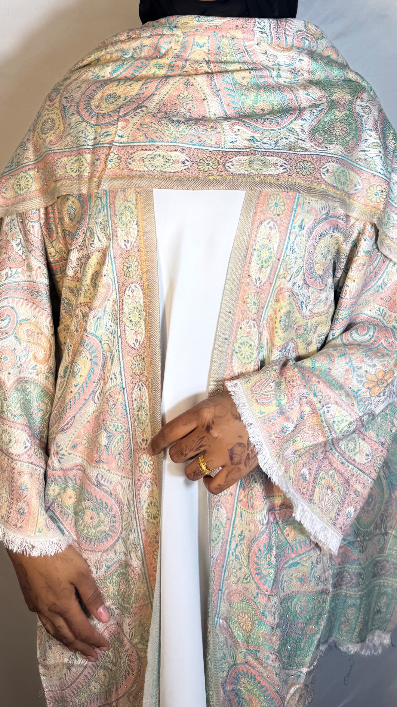 Cotton candy-pashmina abaya